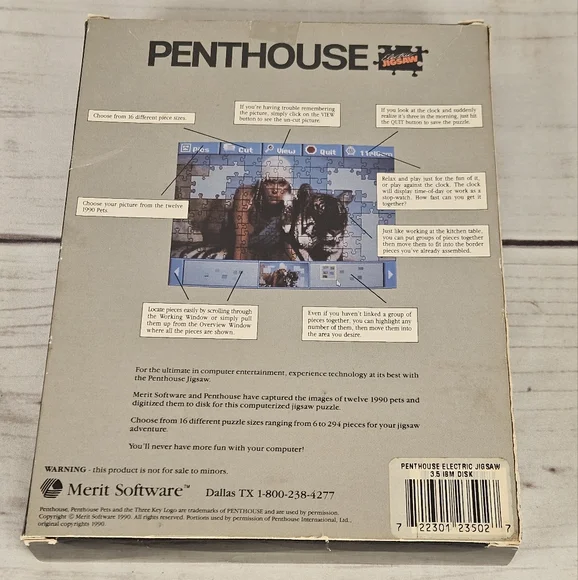 Penthouse Electric Jigsaw Puzzles Original IBM Software By Merit Software 1990